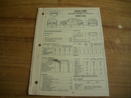 Fiche technique triple citroen - fiche,