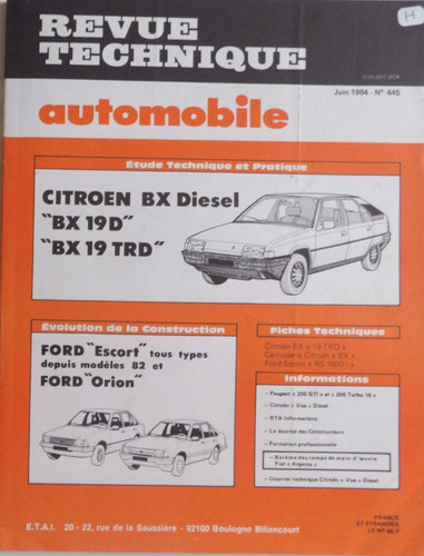 Revue technique automobile rta - technique,