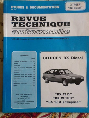 Revue technique automobile rta - technique,